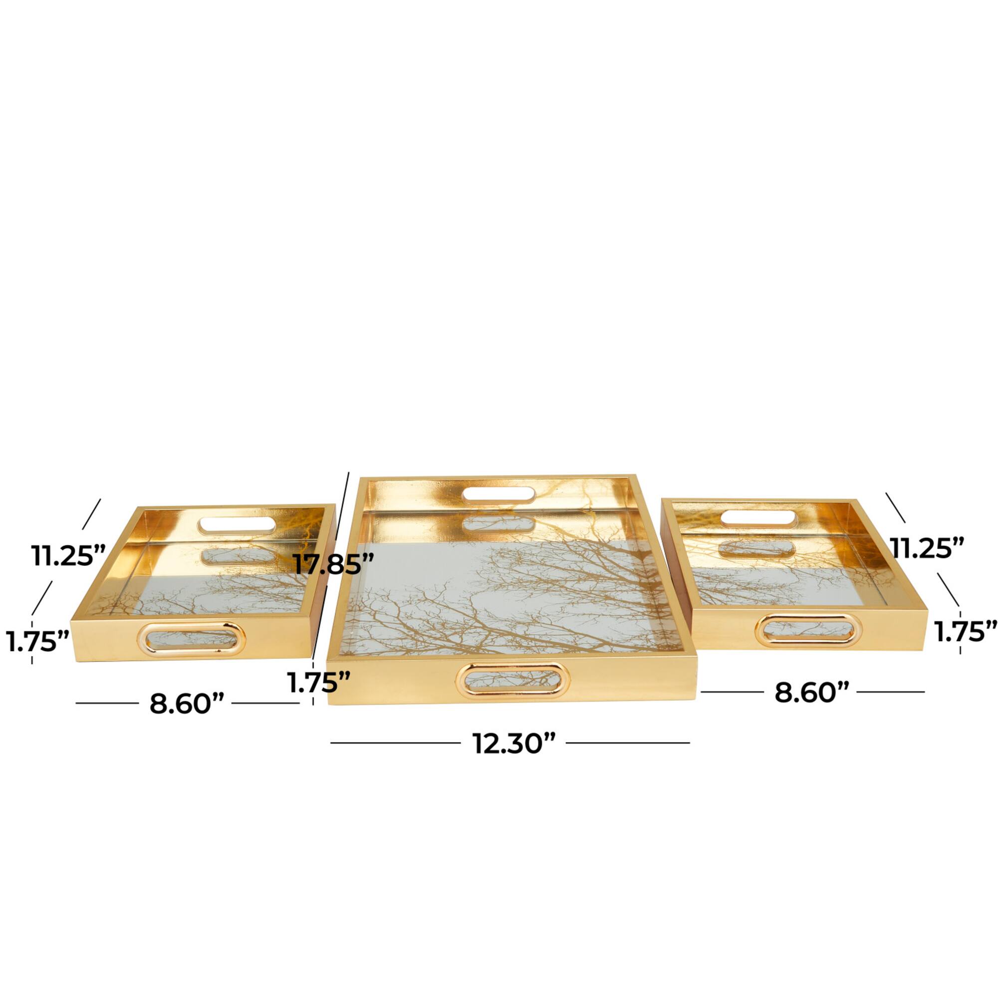 Gold Tree Plastic Glam Tray Set